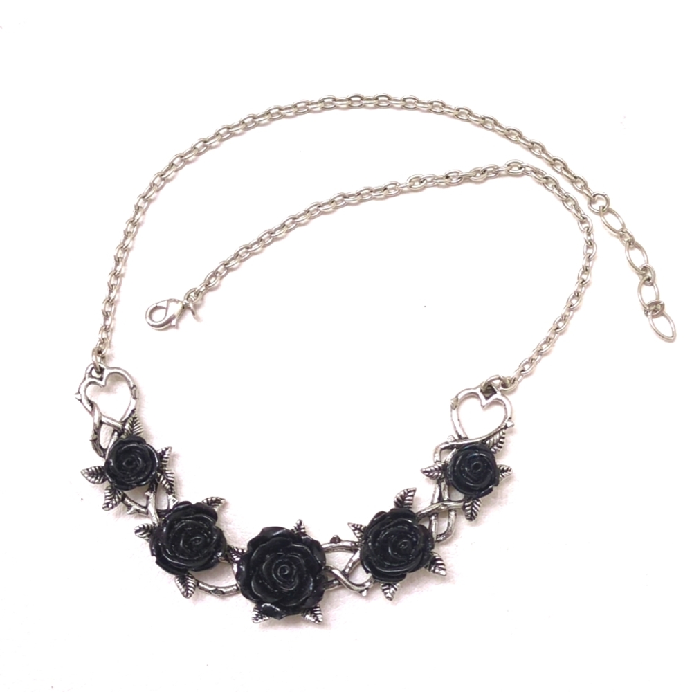 Alchemy Gothic Black Rose Briar Choker Necklace